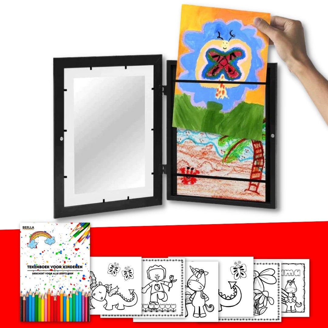 KIDOFRAME™ | Kinder Kunstwerk Projektrahmen (1+1 GRATIS & Kostenloses Malbuch)