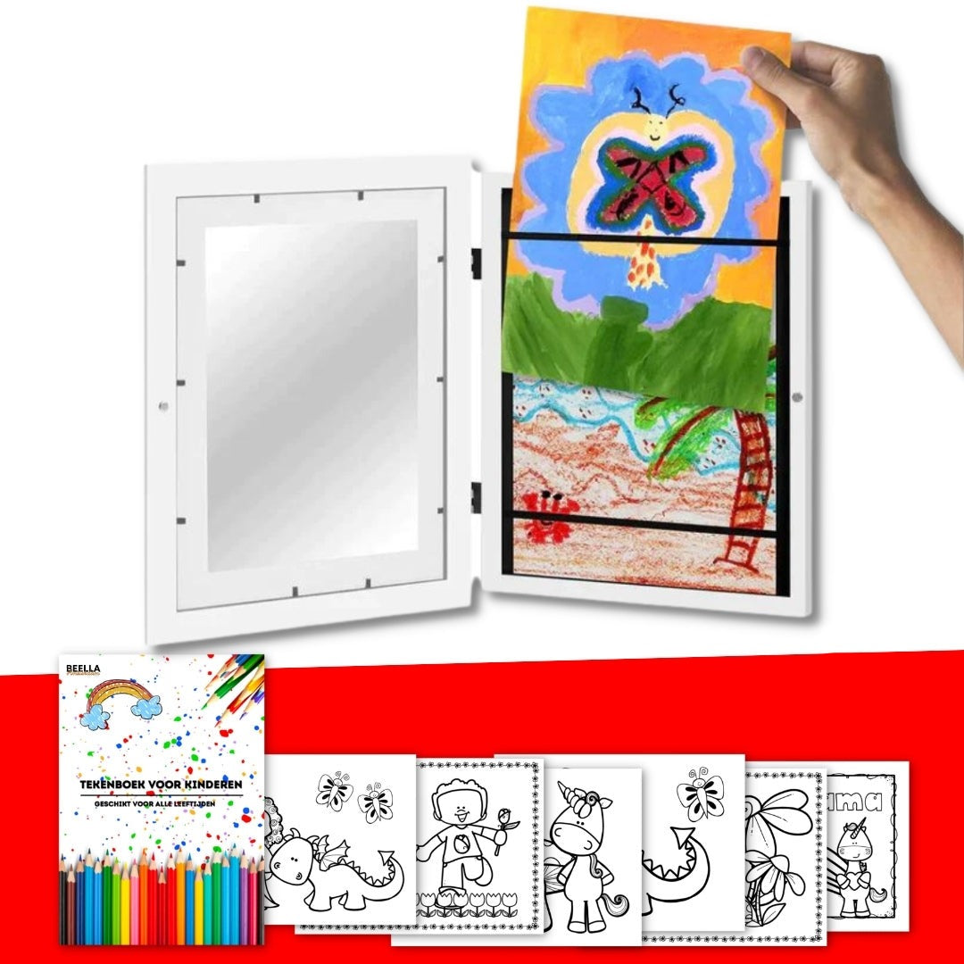 KIDOFRAME™ | Kinder Kunstwerk Projektrahmen (1+1 GRATIS & Kostenloses Malbuch)