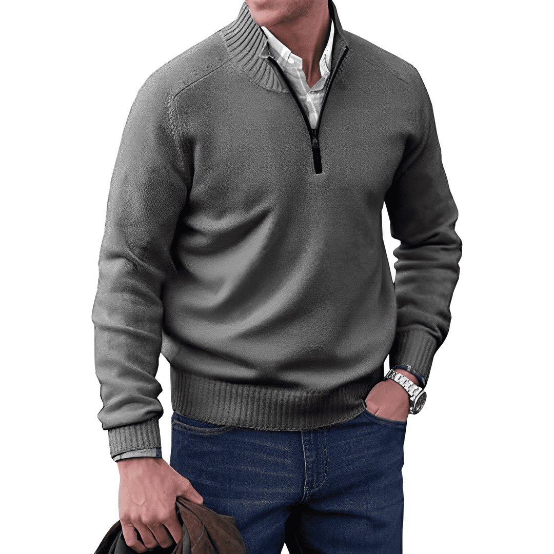 MASON™ | Herrenmode Stehkragen Zipper Thermopullover