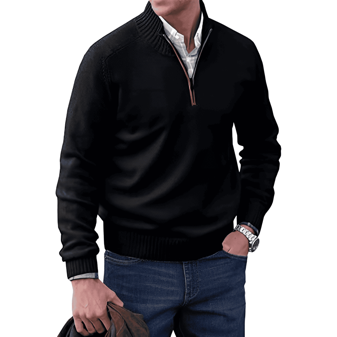 MASON™ | Herrenmode Stehkragen Zipper Thermopullover