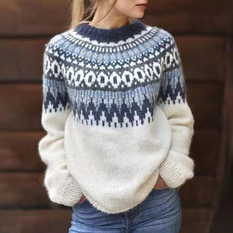 SIERA™ | Unverwechselbares Muster Wolle Strickpullover