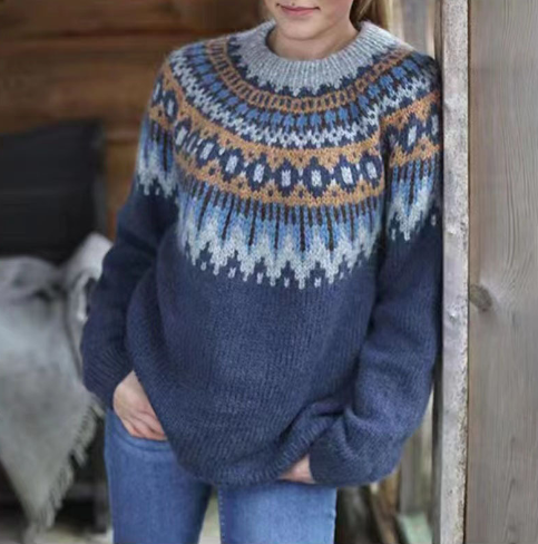 SIERA™ | Unverwechselbares Muster Wolle Strickpullover